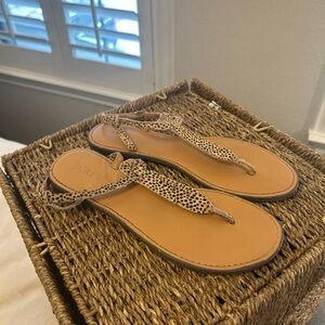 J. Crew Leopard Print Tan Sandals